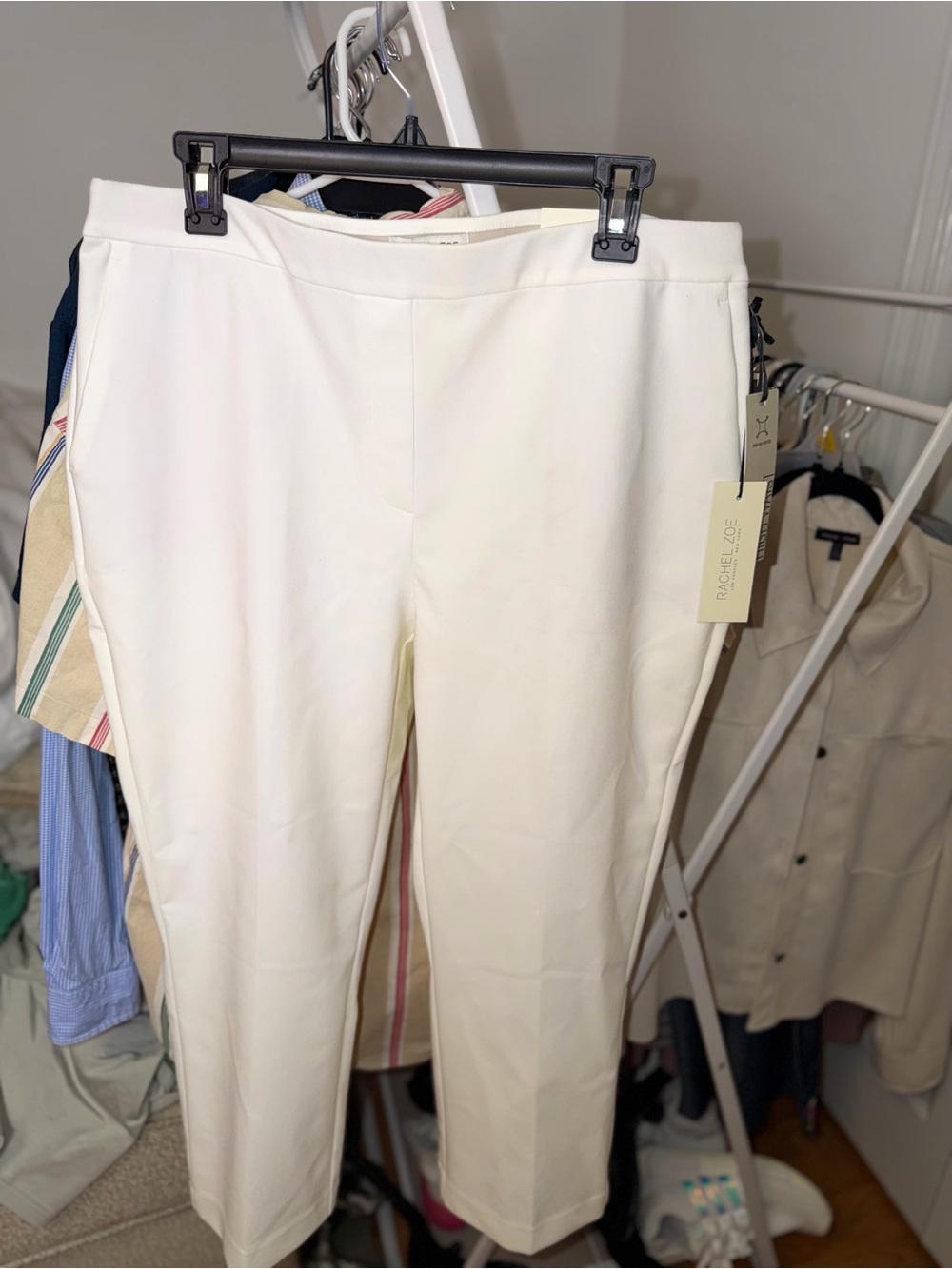 Rachel Zoe Cream Ankle Crop Tailored Pants